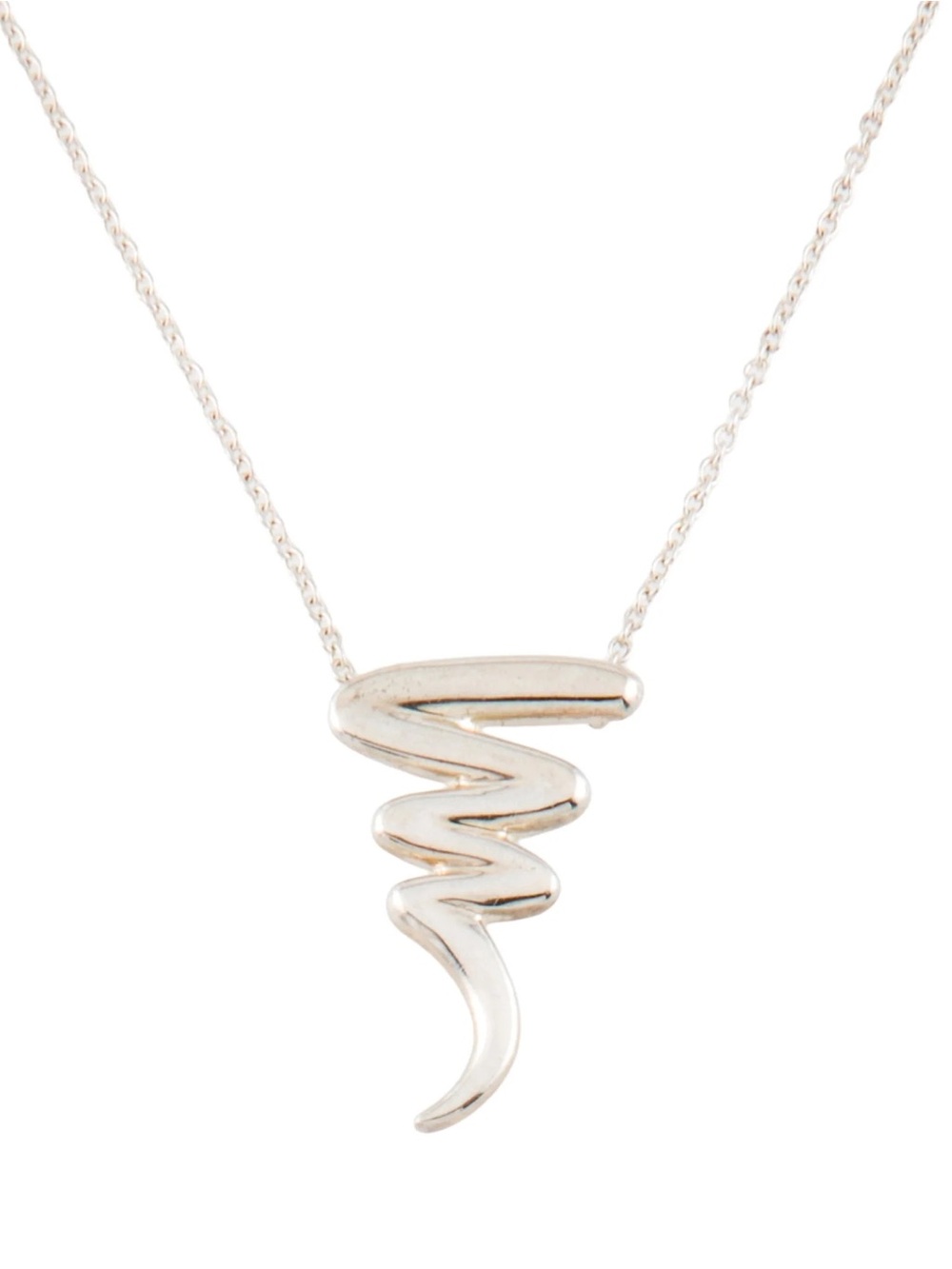Tiffany & Co. Elsa Peretti Scribble Pendant Necklace Sterling Silver